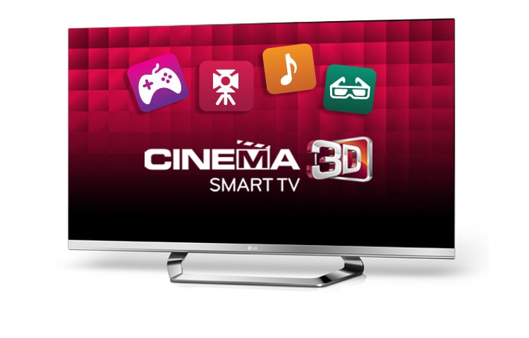 55&#34; LED Cinema 3D Smart TV; Magic Motion kumanda, 4 adet FPR gözlük, dahili Wi-Fi, MCI 400Hz gibi özellikleri CINEMA SCREEN tasarımı ile birleştiriyor. 55LM670S için önden görünüm