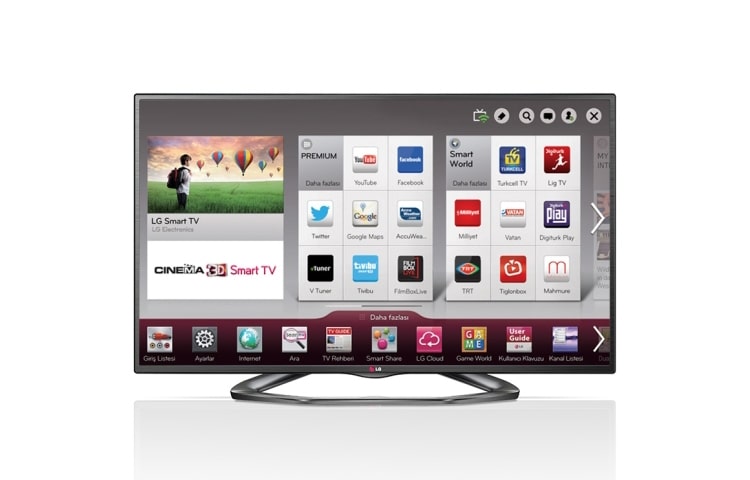 60&#34; LED CINEMA 3D SMART TV, 4 ADET CINEMA 3D GÖZLÜK, DAHİLİ WI-FI, DAHİLİ UYDU ALICISI, MCI 800 HZ GİBİ ÖZELLİKLERE SAHİP. 60LA620S için önden görünüm