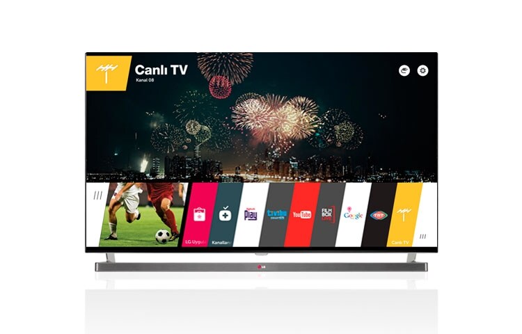60&#34; (152cm) CINEMA 3D SMART TV | webOS | MCI 1000 | SİHİRLİ KUMANDA | POP-UP KAMERA | MHL | MIRACAST | DLNA 60LB870V için önden görünüm