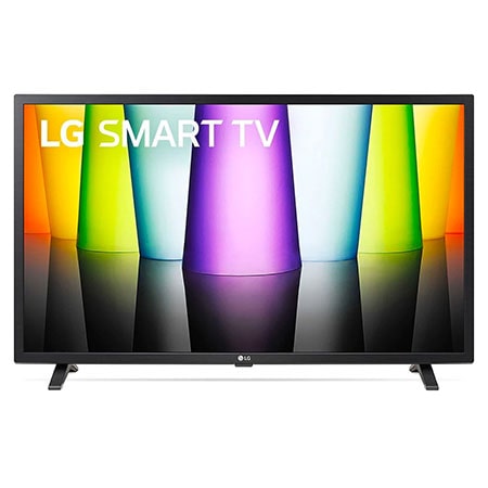 Dolgu resmi ve ürün logosu bulunan LG Full HD TV'nin önden görünümü