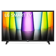 Dolgu resmi ve ürün logosu bulunan LG Full HD TV'nin önden görünümü