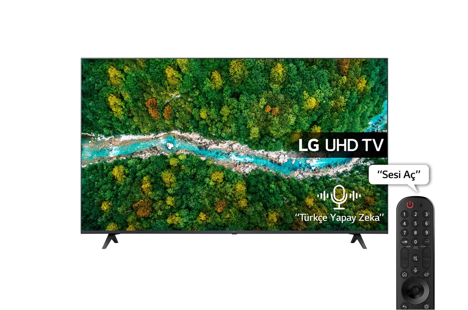 LG UP77 43 inç 4K Smart TV 43UP77006LB için önden görünüm