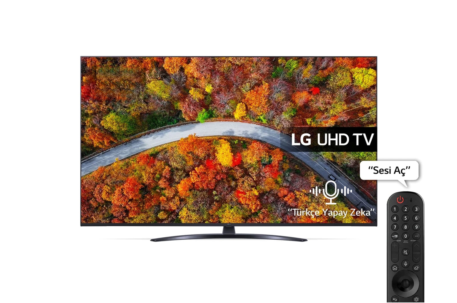 LG UHD TV'nin önden görünümü