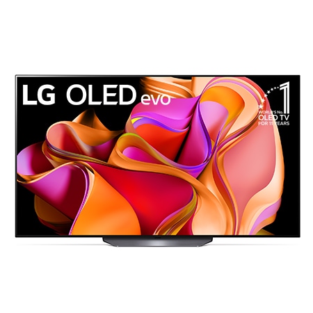 Ekranda LG OLED evo ve "10 Yıldır Dünyanın 1 Numaralı OLED'i" Amblemi ile önden görünüm