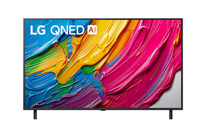 Front view of 75 inç LG QNED AI QNED80 4K Smart TV AI Sihirli Kumanda HDR10 webOS25 2025 75QNED8EA6B