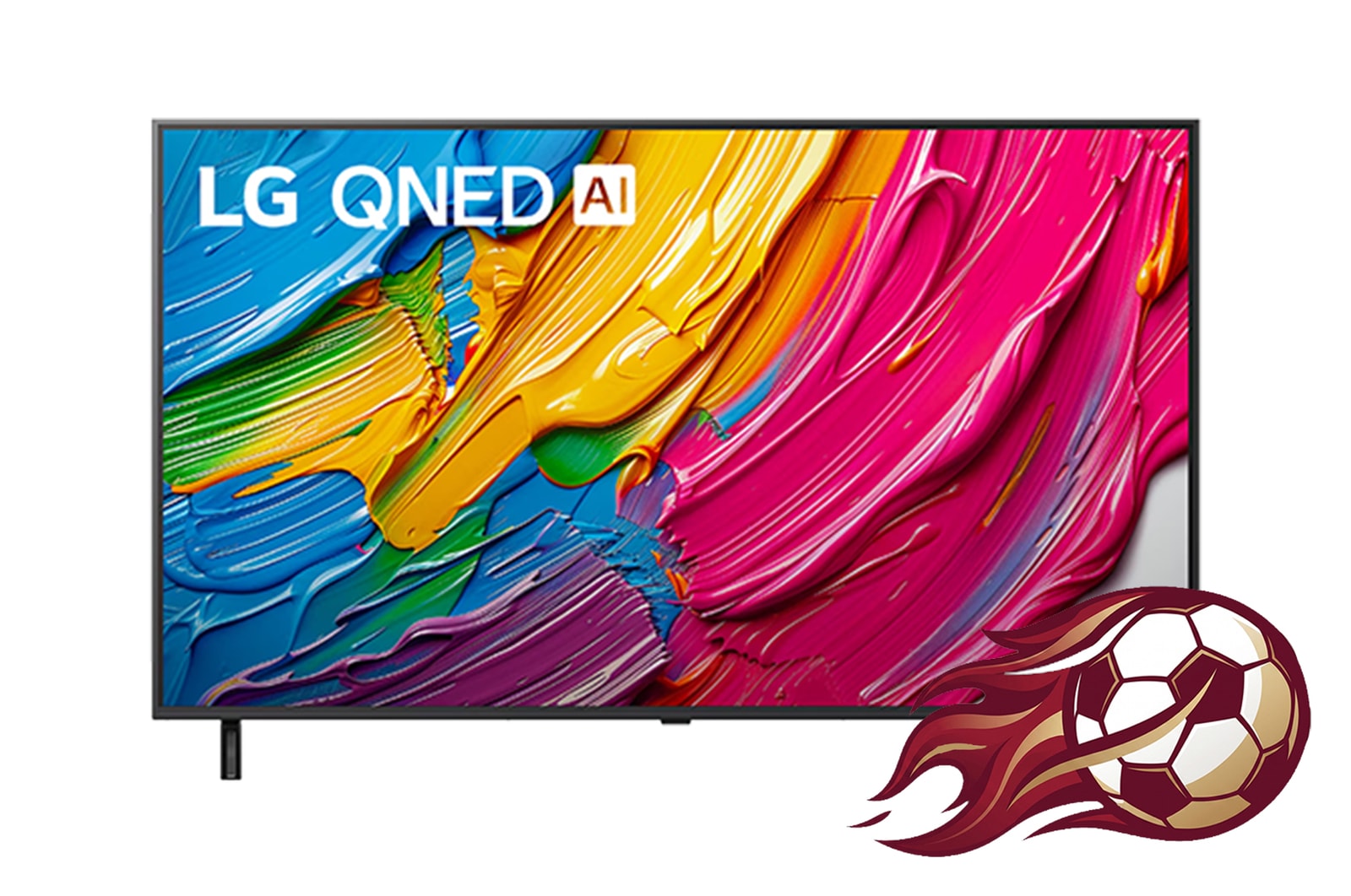 Front view of 75 inç LG QNED AI QNED80 4K Smart TV AI Sihirli Kumanda HDR10 webOS25 2025 75QNED8EA6B
