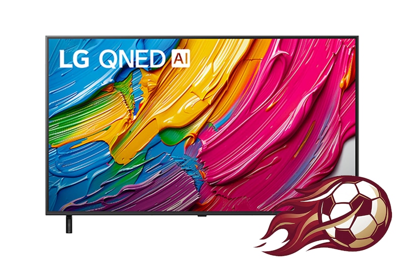 Front view of 75 inç LG QNED AI QNED80 4K Smart TV AI Sihirli Kumanda HDR10 webOS25 2025 75QNED8EA6B