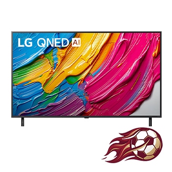 Front view of 75 inç LG QNED AI QNED80 4K Smart TV AI Sihirli Kumanda HDR10 webOS25 2025 75QNED8EA6B
