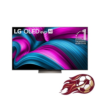 Front view of 65 inç LG OLED evo AI C5E 4K 144Hz Smart TV AI Sihirli Kumanda webOS25 2025 OLED65C5ELB