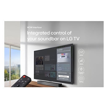 Soundbar and sub-woofer front view in parallel position