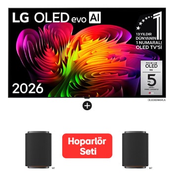 Front view of 83 inç LG Wallpaper OLED evo W6 TV Satın Alımlarında M7 Sound Suite Hoparlör Paket Fırsatı OLED83W6.M7