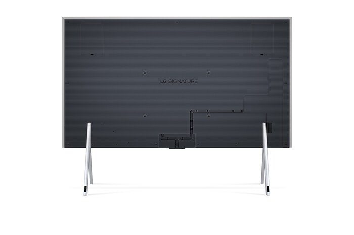 Rear view of LG OLED TV, OLED M4 SINGATURE on a stand