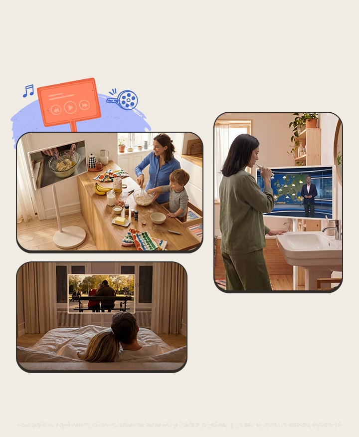 Çeşitli OTT hizmetlerine sahip LG StanbyME 2 Max LX6 Movable Screen; filmleri, dizileri ve yayın içeriklerini mutfaktan yatak odasına ve banyoya kadar günlük yaşam alanlarına taşıyarak evin her yerinde sürükleyici bir eğlence deneyimi sunar.