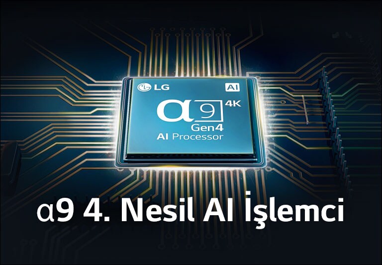 Elektrik devresinin ortasında duran a9 4. Nesil AI İşlemci.