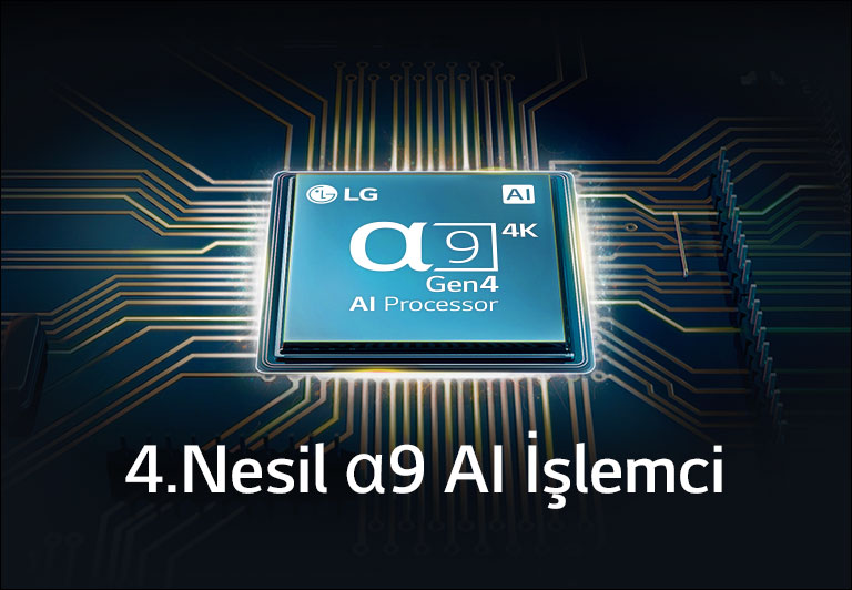 Elektrik devresinin ortasında duran a9 4. Nesil AI İşlemci.