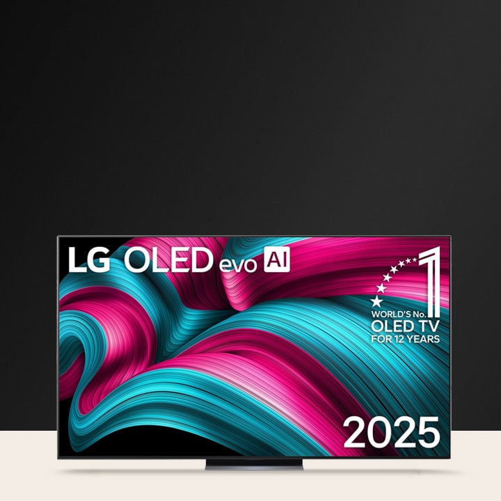 顯示有 OLED 填充影像的 LG TV