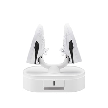 白底鞋放置在打開的烘物箱