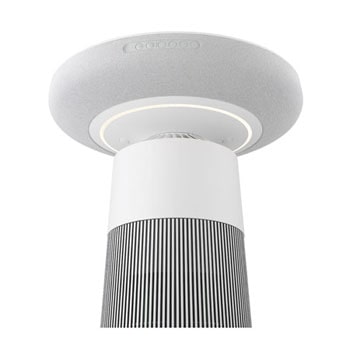 配備圓形無線充電面板的 LG PuriCare™ Aerospeaker 俯視圖