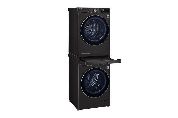 LG 10kg 免曬衣乾衣機堆疊滾筒洗衣機_多功能層架 (尊爵黑), DSTBK
