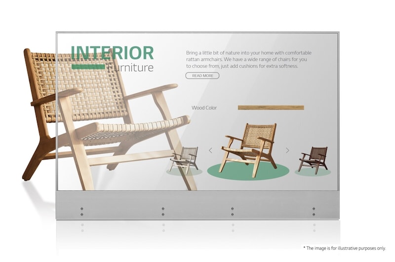 LG 透明 OLED 商用顯示器, 55EW5G-V