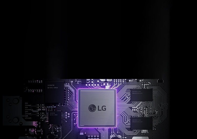 AI 晶片與電子元件高密度整合示意圖，展現人工智慧運算、智慧控制與高效能源管理技術。