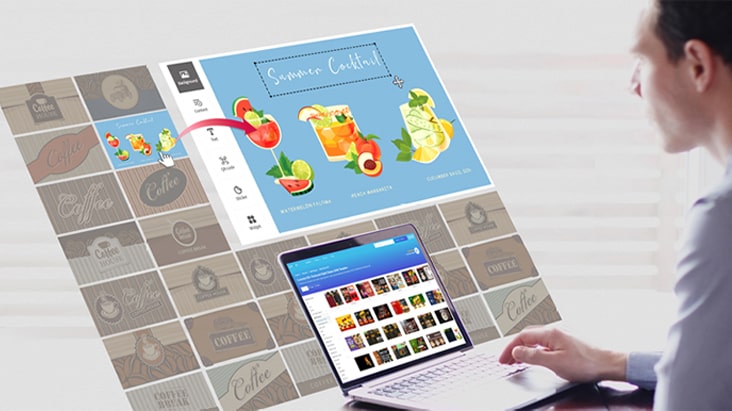 合作夥伴的內容被用來編寫打算在標牌上播放的內容。