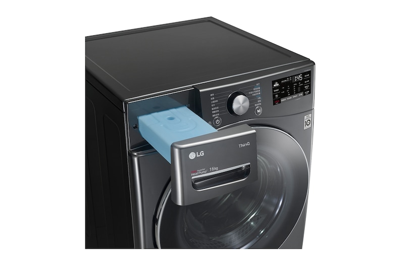 LG 16公斤免曬衣乾衣機｜雙變頻熱泵除濕｜尊爵黑, WR-16HB