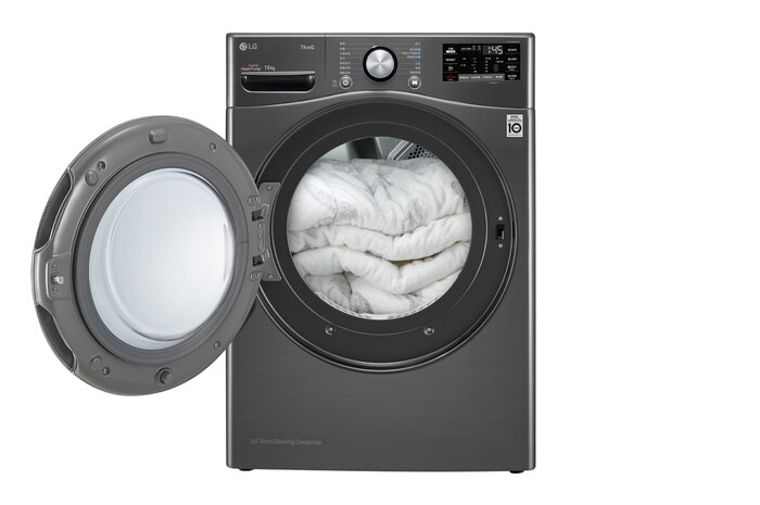 LG 16公斤免曬衣乾衣機｜雙變頻熱泵除濕｜尊爵黑, WR-16HB