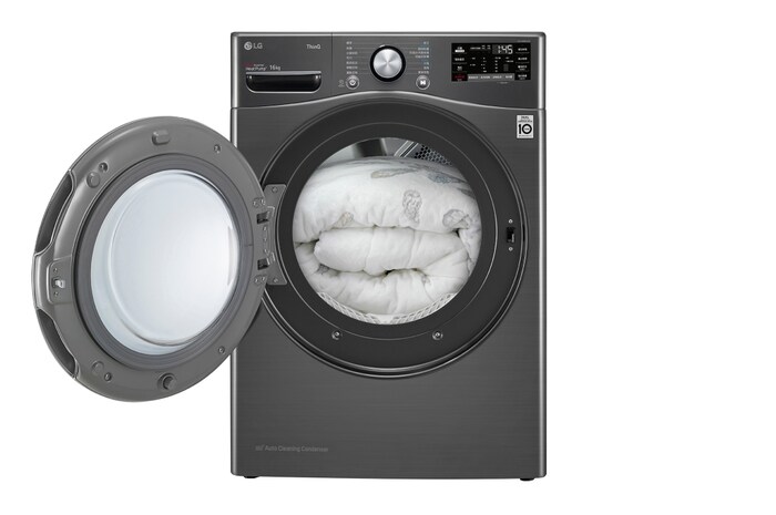 LG 16公斤免曬衣乾衣機｜雙變頻熱泵除濕｜尊爵黑, WR-16HB