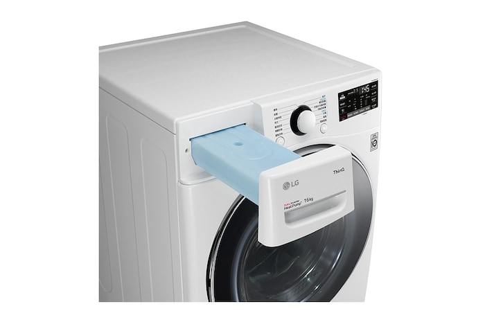 LG 16公斤免曬衣乾衣機|雙變頻熱泵除濕|冰瓷白, WR-16HW