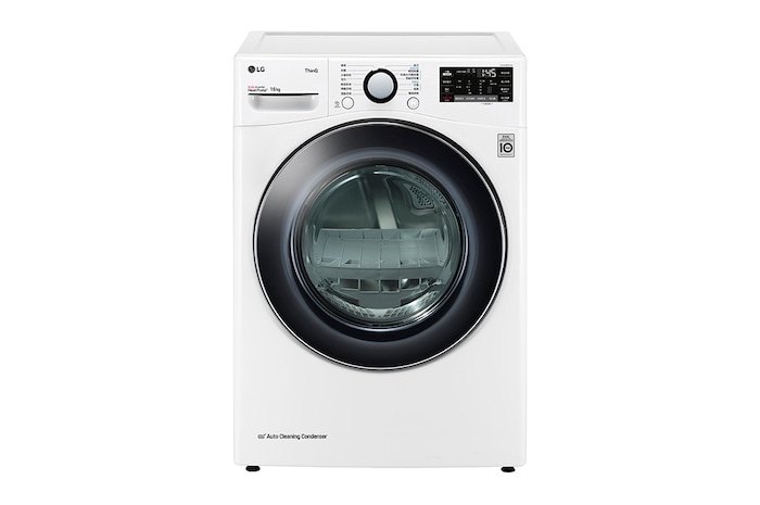 LG 16公斤免曬衣乾衣機|雙變頻熱泵除濕|冰瓷白, WR-16HW