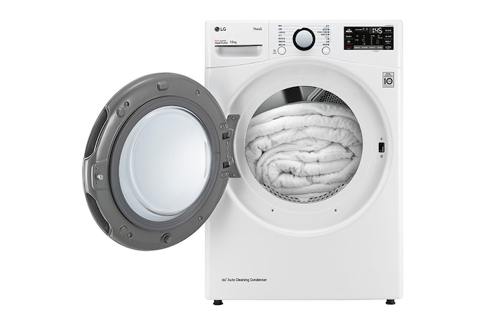 LG 16公斤免曬衣乾衣機|雙變頻熱泵除濕|冰瓷白, WR-16HW