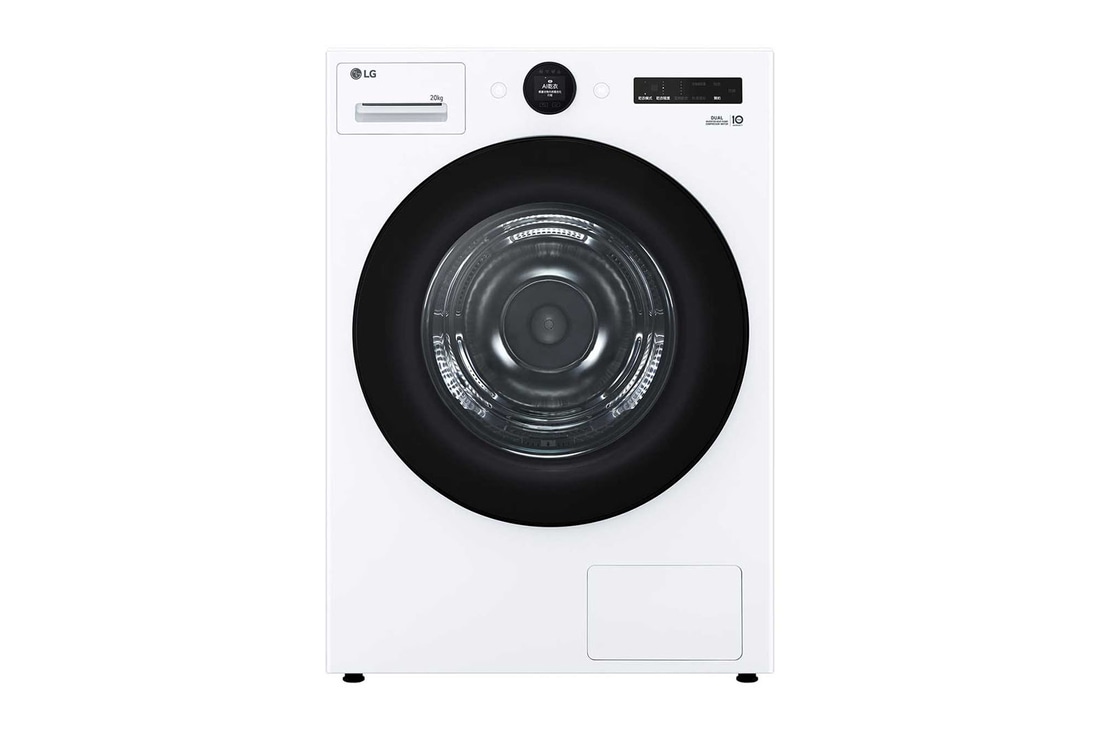 LG 20公斤 AI 免曬衣乾衣機｜雙變頻熱泵除濕｜冰瓷白, WR-20DW