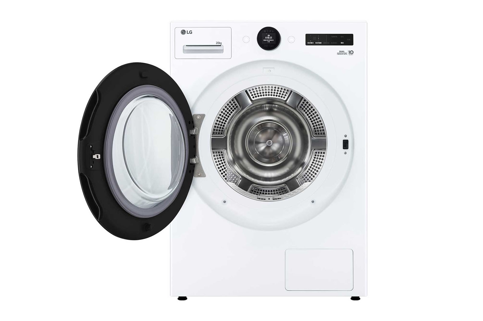 LG 20公斤雙迴轉變頻免曬衣乾衣機｜冰瓷白｜AI Dryer™, WR-20DW
