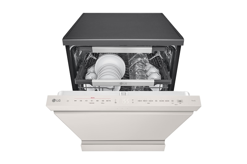 LG 14人份 QuadWash™ Objet Collection<sup>®</sup>  洗碗機｜雪霧白, DFB335HE