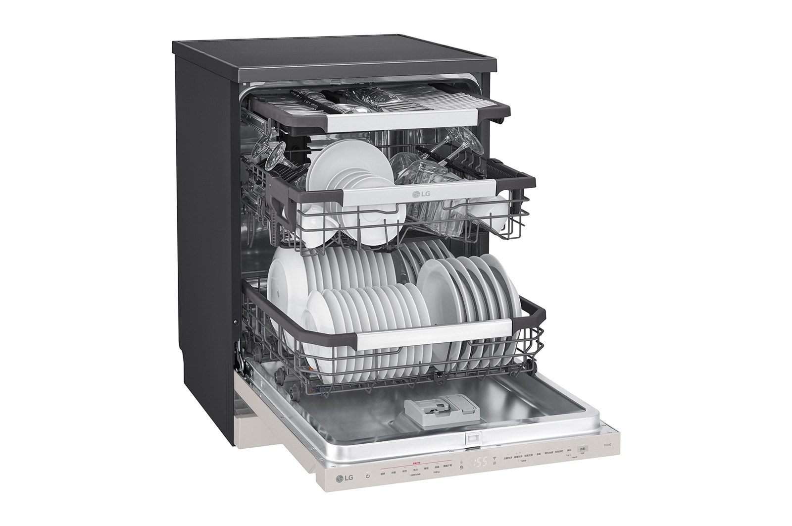 LG 14人份 QuadWash™ Objet Collection<sup>®</sup>  洗碗機｜雪霧白, DFB335HE
