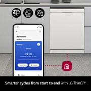 LG 14人份 QuadWash™ Objet Collection<sup>®</sup>  洗碗機｜雪霧白, DFB335HE