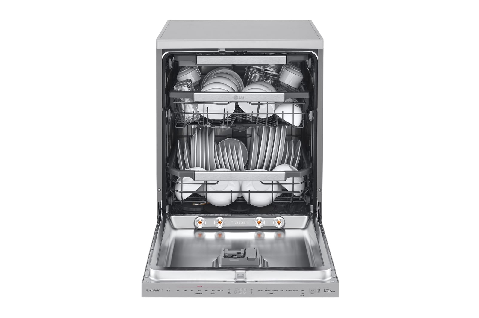 LG 14人份 QuadWash™ Objet Collection<sup>®</sup>  洗碗機｜消光銀｜自動開門, DFB335HS