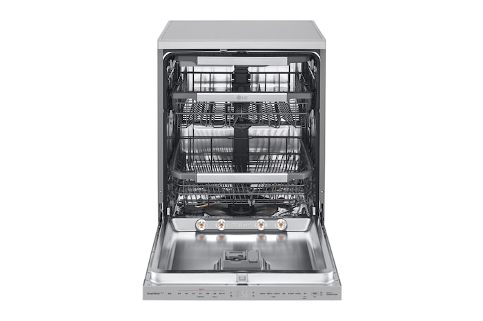 LG 14人份 QuadWash™ Objet Collection<sup>®</sup>  洗碗機｜消光銀｜自動開門, DFB335HS