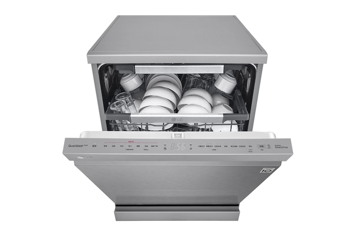 LG 14人份 QuadWash™ Objet Collection<sup>®</sup>  洗碗機｜消光銀｜自動開門, DFB335HS