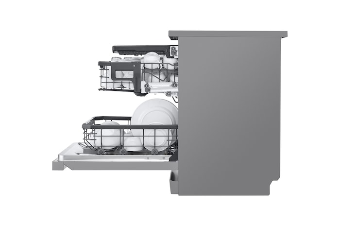 LG 14人份 QuadWash™ Objet Collection<sup>®</sup>  洗碗機｜消光銀｜自動開門, DFB335HS