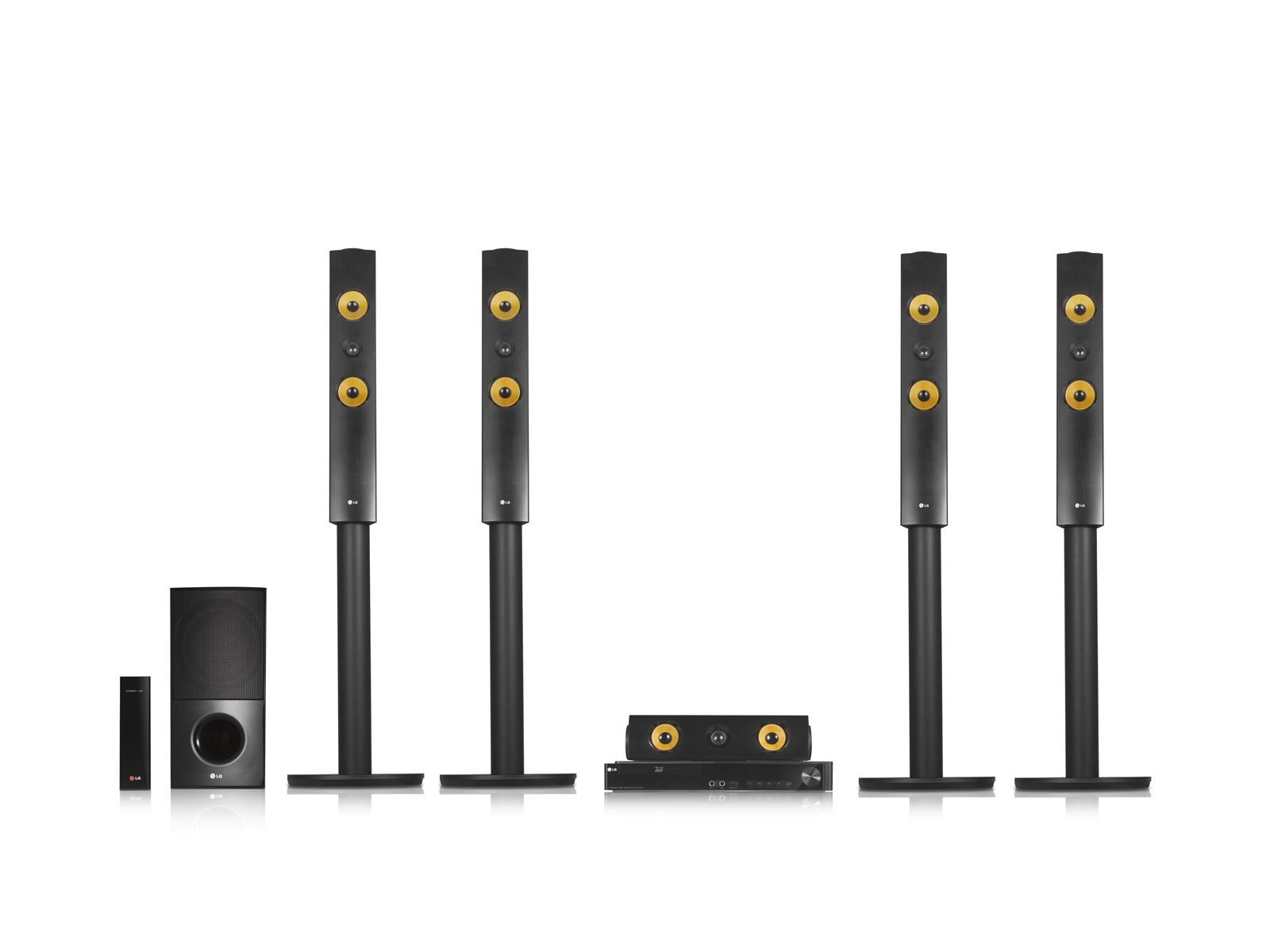 LG 5.1ch智慧家庭劇院3D 藍光™ / DVD 家庭劇院系統附無線重低音與無線後喇叭, LHB755W