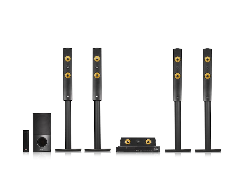 LG 5.1ch智慧家庭劇院3D 藍光™ / DVD 家庭劇院系統附無線重低音與無線後喇叭, LHB755W