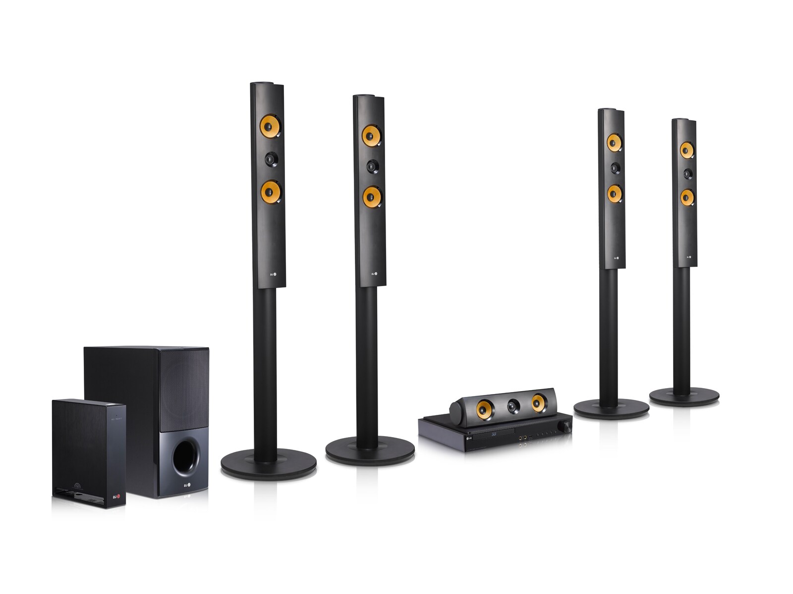 LG 5.1ch智慧家庭劇院3D 藍光™ / DVD 家庭劇院系統附無線重低音與無線後喇叭, LHB755W