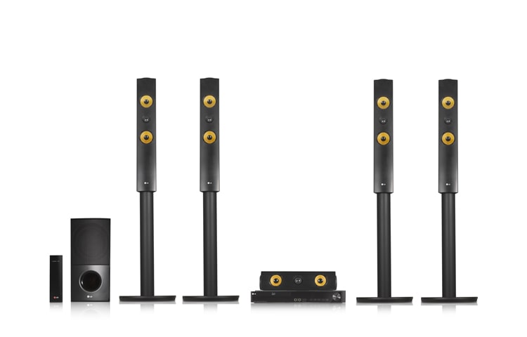 LG 5.1ch智慧家庭劇院3D 藍光™ / DVD 家庭劇院系統附無線重低音與無線後喇叭, LHB755W