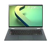 LG gram 14&#39;&#39; 2-in-1 輕贏隨型 極致輕薄翻轉觸控筆電 - 璀璨綠(i5) 14T90Q-G 正視圖
