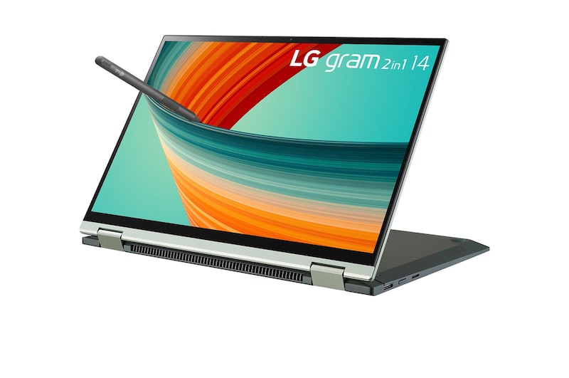 LG gram 14" Windows 11 Home 2-in-1 輕贏隨型 極致輕薄翻轉觸控筆電 - 璀璨綠(i7), 14T90R-G