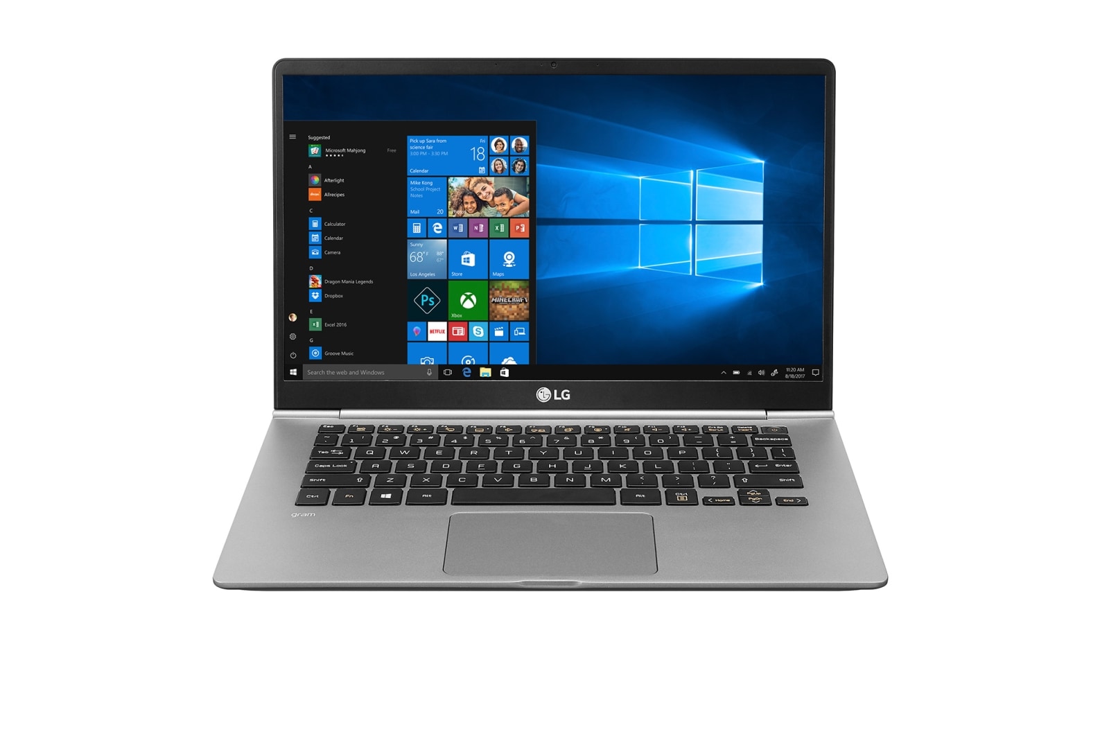 LG gram 14” 極致輕薄筆電  銀 / Pro  14Z990-G 正視圖