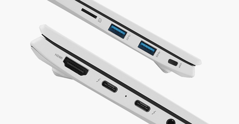 顯示 gram 的側面，以顯示 Thunderbolt™ 4 連接埠。