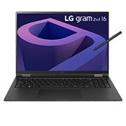 Front view of LG gram 16'' 2-in-1 輕贏隨型 極致輕薄翻轉觸控筆電 - 曜石黑(i7) 16T90Q-G